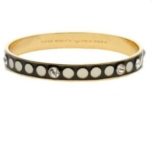 Kate Spade New York Idiom Bangle Bracelet Gold Tone Rhinestone Dotted